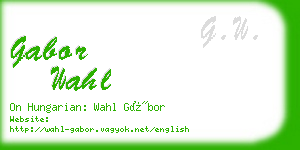 gabor wahl business card